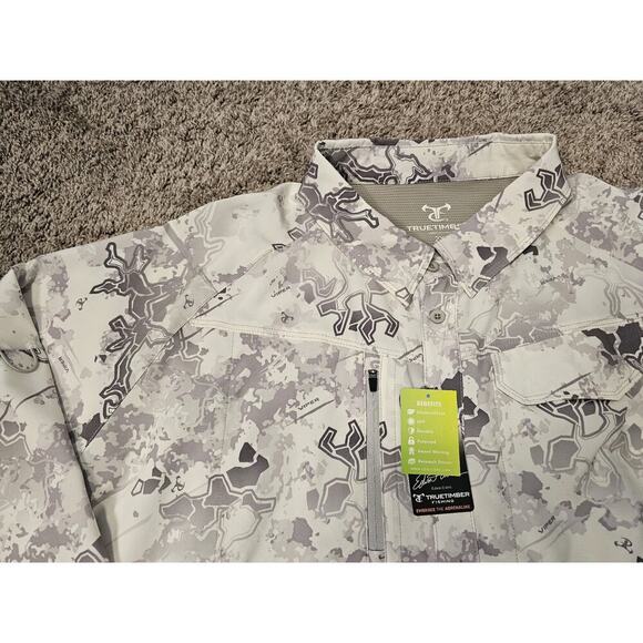 True Timber Men’s 2XL FinalRun Viper Snow Drizzle Camo Long Sleeve Fishing NWT - Picture 3 of 8